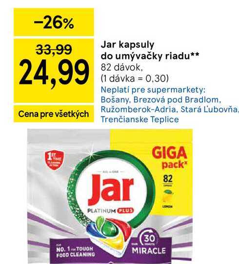 Jar kapsuly do automatickej umývačky 82 ks