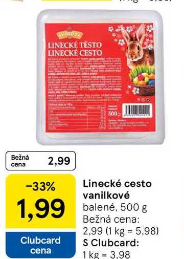 Linecké cesto vanilkové balené, 500 g 
