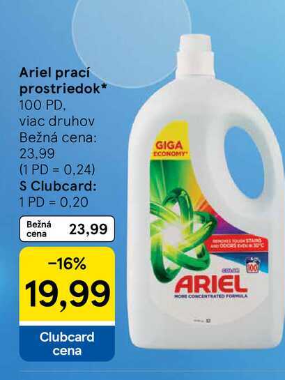 Ariel prací prostriedok 100 PD, viac druhov 