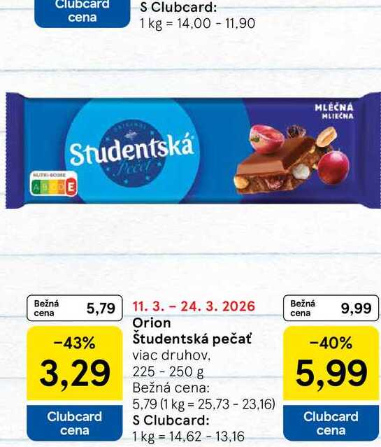Orion Študentská pečať viac druhov 225-250 g