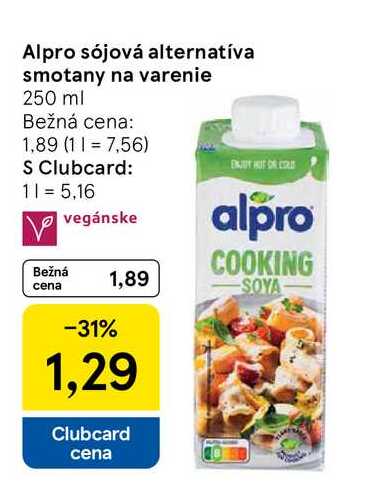 Alpro sójová alternatíva smotany na varenie 250 ml