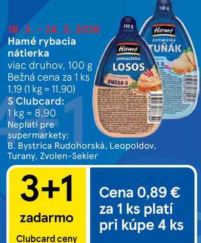 Hamé rybacia nátierka viac druhov 100 g