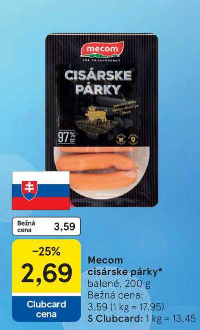 Mecom cisárske cisárske párky 200 g