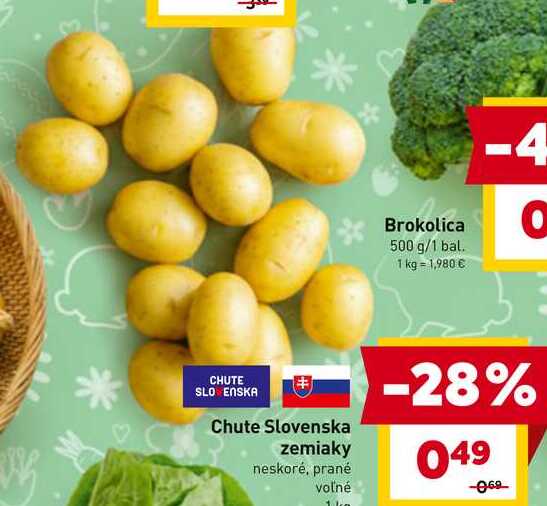 Chute Slovenska zemiaky neskoré, prané voľné 1kg