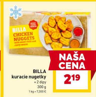 BILLA kuracie nugetky + 2 dipy 300 g