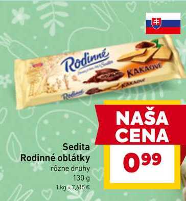 Sedita Rodinné oblátky rôzne druhy 130 g