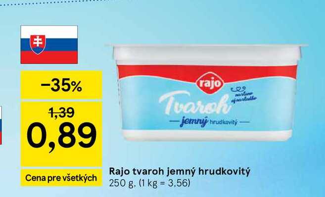 Rajo tvaroh jemný hrudkovitý 250 g
