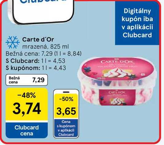 Carte d'Or mrazená, 825 ml 