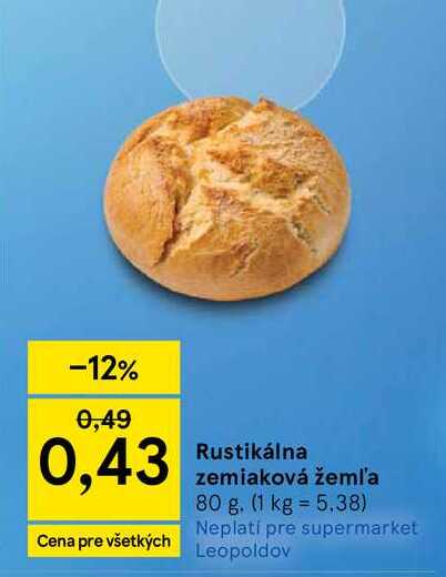 Rustikálna zemiaková žemľ'a 80 g