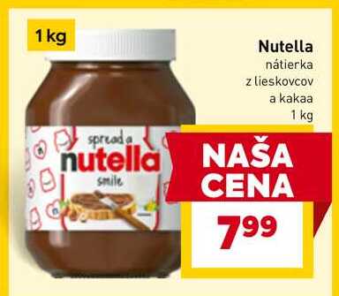 Nutella nátierka z lieskovcov a kakaa 1 kg 