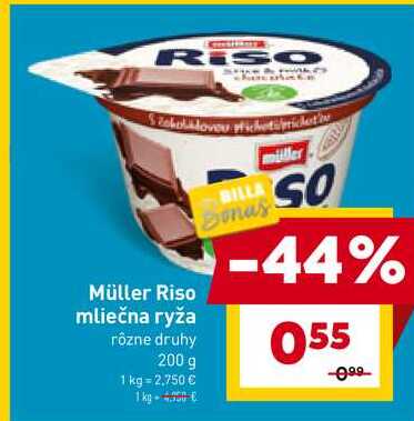 Müller Riso mliečna ryža rôzne druhy 200 g 