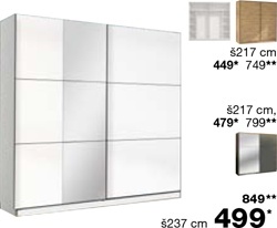 Šatníková skriňa NERISSA