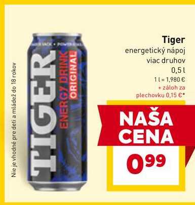 Tiger energetický nápoj viac druhov 0,5l