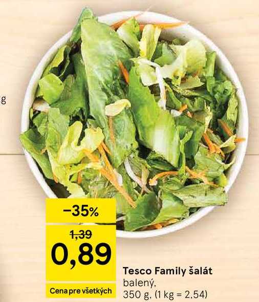 Tesco Family šalát balený, 350 g