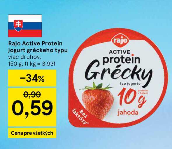 Rajo Active Protein jogurt gréckeho typu viac druhov, 150 g