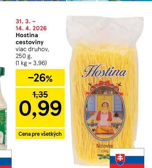 Hostina cestoviny viac druhov 250 g