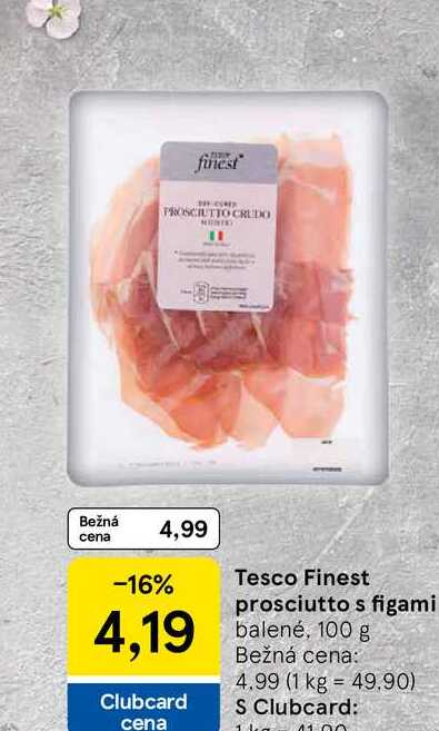 Tesco Finest prosciutto s figami balené, 100 g
