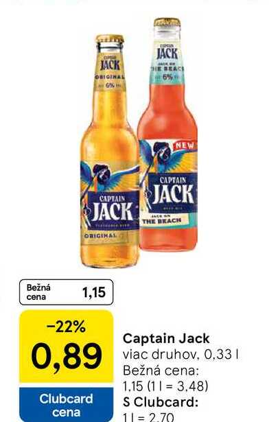 Captain Jack viac druhov, 0.33l