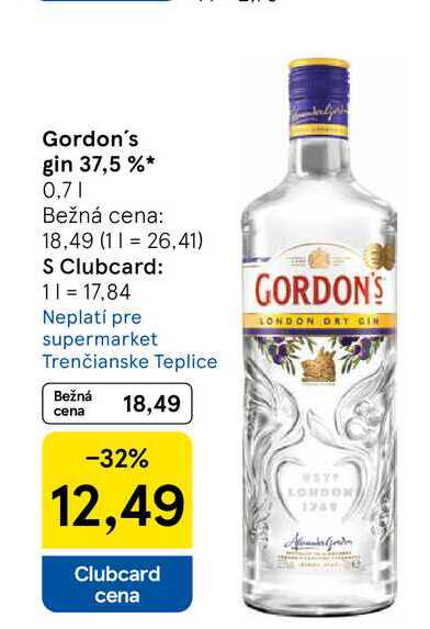 Gordon's gin 37,5 % 0,7l