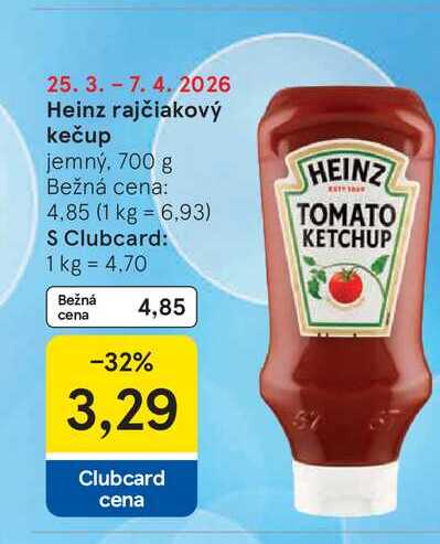 Heinz rajčiakový kečup jemný, 700 g