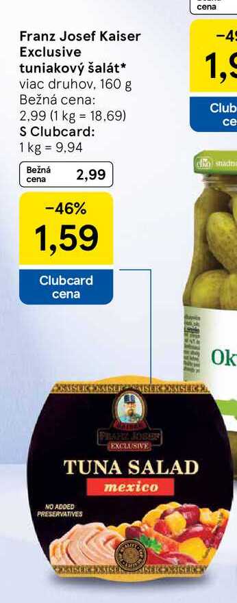 Franz Josef Kaiser Exclusive tuniakový šalát viac druhov, 160 g