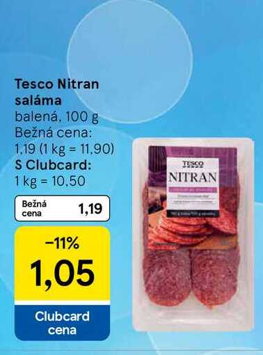 Tesco Nitran saláma balená, 100 g