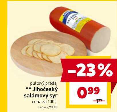 Jihočeský salámový syr cena za 100 g