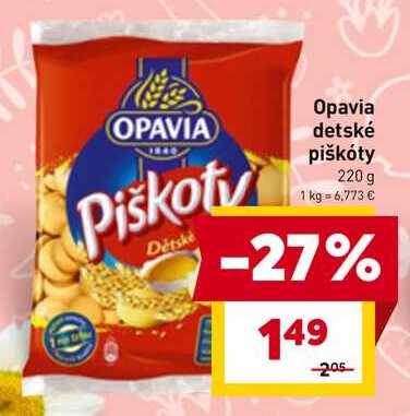 Opavia detské piškóty 220 g 