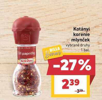 Kotányi korenie mlynček vybrané druhy 1 bal. 