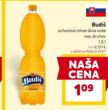 Budiš ochutená minerálna voda viac druhov 1,5 l v akcii