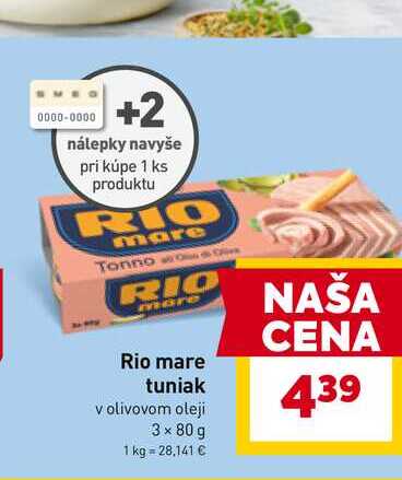 Rio mare tuniak v olivovom oleji 3 x 80 g 