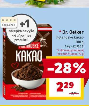 Dr. Oetker holandské kakao 100 g