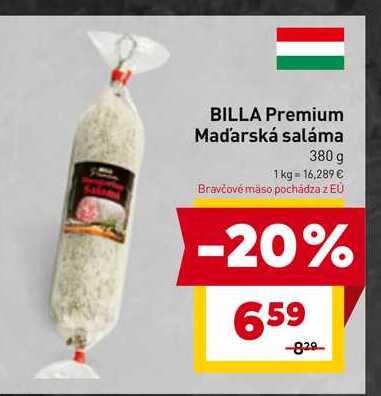 BILLA Premium Maďarská saláma 380 g