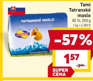 Tami Tatranské maslo 82%, 250 g 