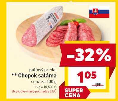 Chopok saláma cena za 100 g 