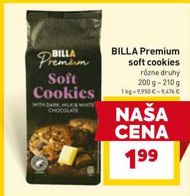 BILLA Premium soft cookies rôzne druhy 200 g 