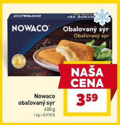 Nowaco obaľovaný syr 400 g 
