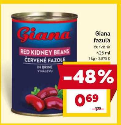 Giana fazuľa červená 425 ml 