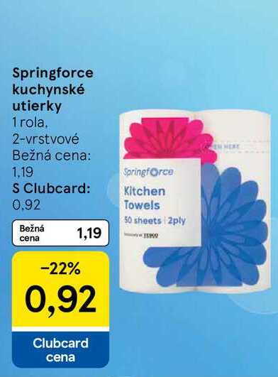 Springforce kuchynské utierky 1 rola. 2-vrstvové 