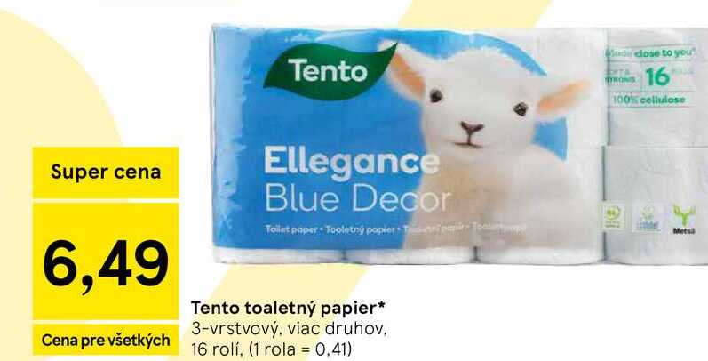  Tento toaletný papier 3-vrstvový, viac druhov