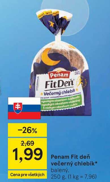 Penam Fit deň večerný chlebík balený 250 g