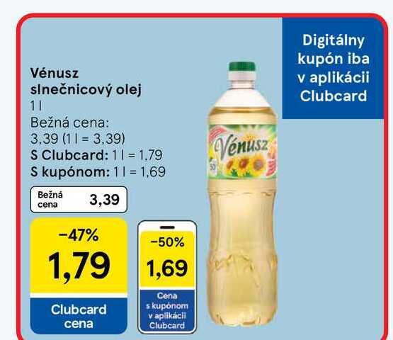 Vénusz slnečnicový olej 1l