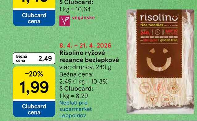 Risolino ryžové rezance bezlepkové 240 g