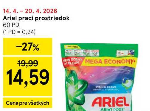 Ariel prací prostriedok 60 PD