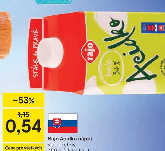 Rajo Acidko nápoj viac druhov 450 g
