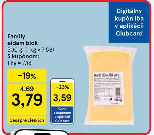 Family eidam blok 500 g