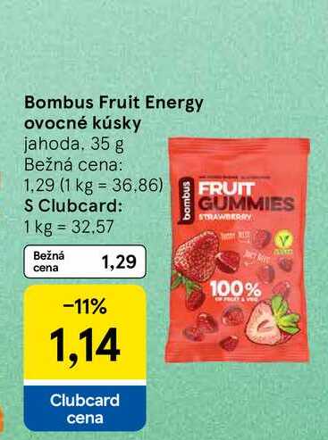Bombus Fruit Energy ovocné kúsky jahoda, 35 g 