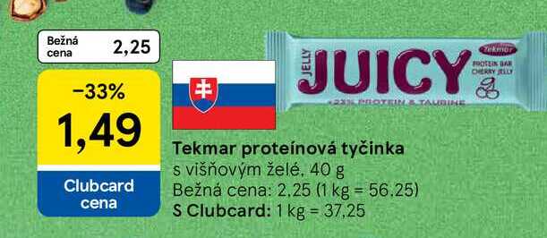 Tekmar proteínová tyčinka s višňovým želé, 40 g  