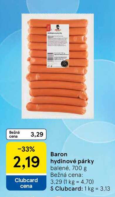Baron hydinové párky balené, 700 g