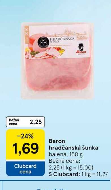 Baron hradčanská šunka balená, 150 g